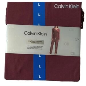Calvin Klein Womens 2 Piece Fleece Pajama Set large